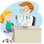 A Girl with Doctor Take Blood Pressure